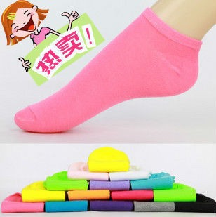 Free Shipping 5 pairs Candy Colors 100% Cotton Womens Fashion Low Cut Ankle Crew Slipper Socks