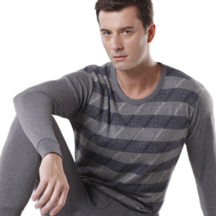 FREE SHIPPING 59 thermal underwear casual jacquard wool quality thin underwear set