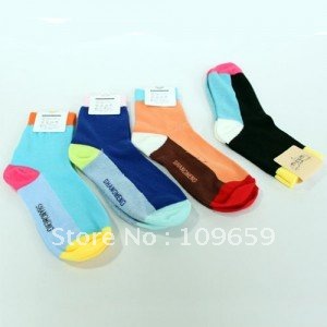 Free shipping,5pairs/lot, color mix cotton socks, Candy colors women's socks wholesale CY-01-110