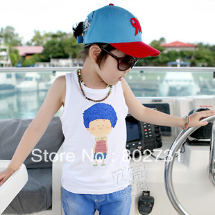 Free shipping 5pcs/lot 2013 summer baby vest children's T-shirt children's sleeveless vest boys vest girls cotton vest