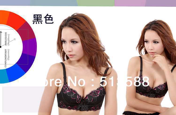 Free shipping   6018 Seamless edge text chest buckle adjustable gather underwear bra