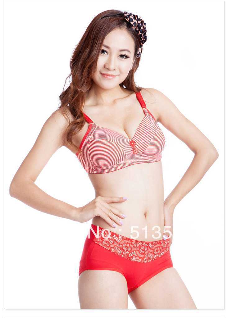 Free shipping 6076 movement of stripe no steel bra big cup large size underwear bra holiday gift