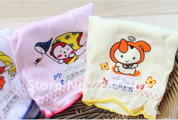 free shipping,60pcs/lot 100% cotton cartoon design color line overlock inner pants / children underwear,children's briefs 3color