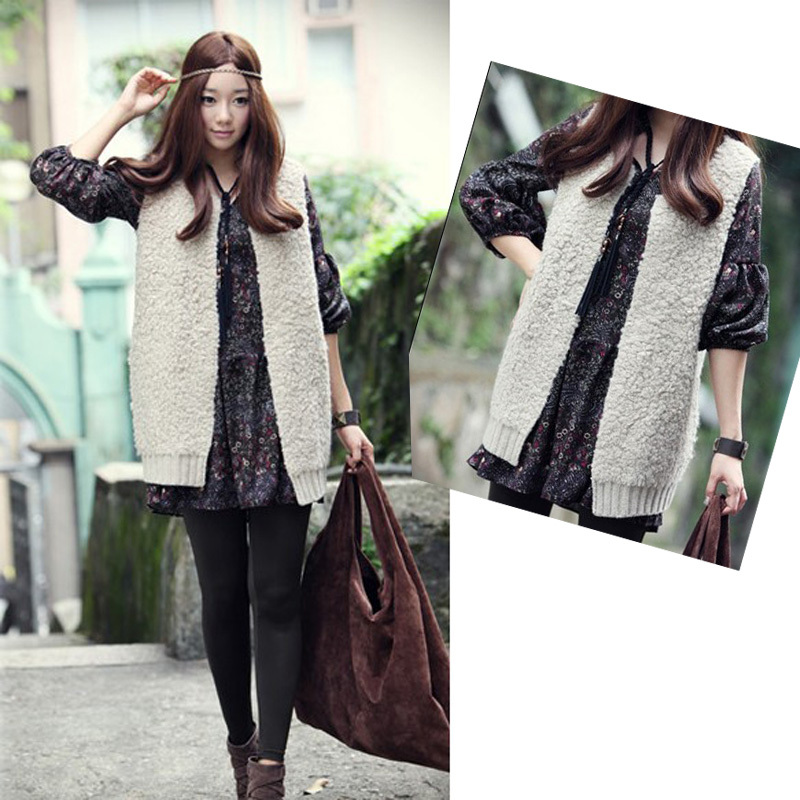 Free Shipping 6635 new arrival fashion autumn and winter all-match o-neck cardigan vest outerwear MY