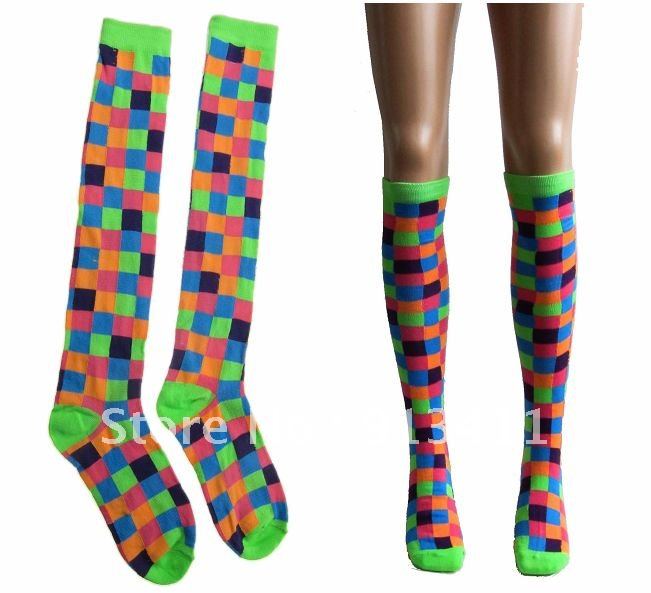 Free Shipping 6pairs/lot  Ladies fashion new  color cotton high socks