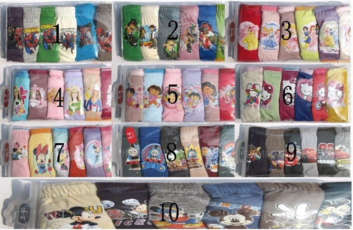 Free shipping~6pcs/lot famous cartoon character Underewears,Kids Underwear,girl and boy's underwear,baby inner wears