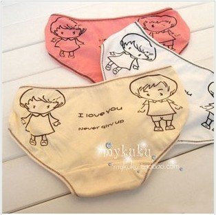 Free shipping  8 pcs/lot  Low-waist briefs of cotton Ms. cartoon underwear couple doll  + wholesale support