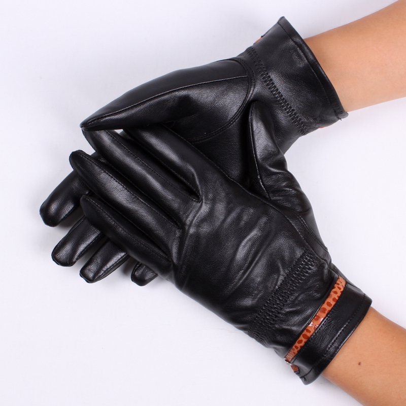 Free shipping 800 leather gloves short design women's thin genuine leather gloves sheepskin