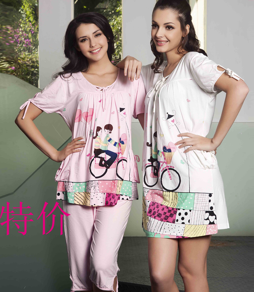 free shipping 8022 modal short-sleeve set sleepwear cartoon gustless lounge