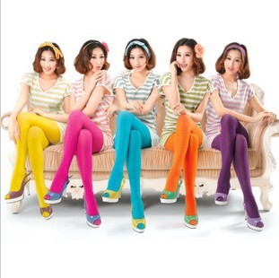 Free shipping, 80D fashion women spring must candy-colored velvet leggings pantyhose