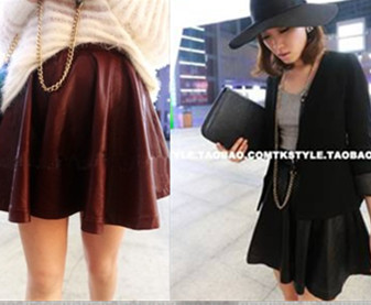 Free shipping 8573 2012 universal stereo leather high waist short skirt leather skirt