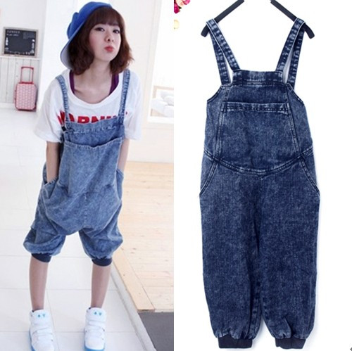 Free Shipping 875501 fashion loose casual spaghetti strap jumpsuit capris high quality