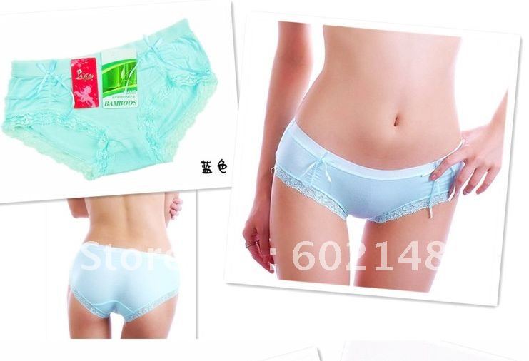 Free shipping 8pcs/lot highest quality  sexy Non-trace bamboo charcoal fiber falbala bowknot cotton  Panties