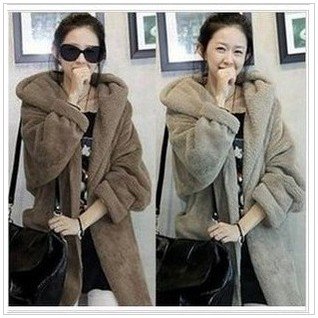 Free Shipping /943# Korean new ladies ' cloak with hood plush thicker coats in autumn and winter with belt/Free Size / 3-colors