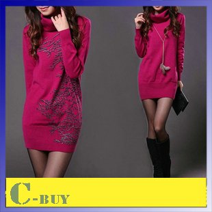 Free shipping A piece from the sale of 2012 spring print long design sweater female long-sleeve basic shirt sweater plus size