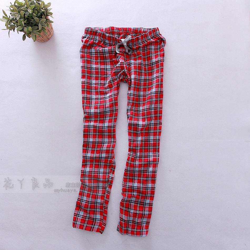 Free shipping A08-04-1784 100% plaid cotton comfortable pajama pants lounge pants 195