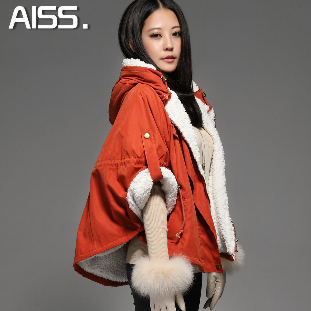 Free shipping A2012 winter women's fresh thermal berber fleece wadded jacket cotton-padded jacket cloak outerwear