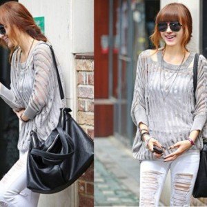 Free Shipping #A5304 # Korean version of the new fashion sexy knit sweater