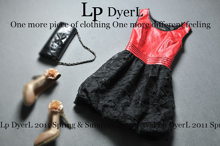 Free Shipping Accidnetal spring slim ladies red sleeveless leather lace one-piece dress fashion dpb107