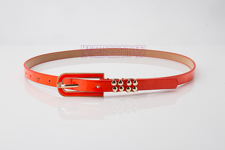 Free shipping All-match exquisite candy color leopard print thin belt women's japanned leather strap decoration belt belly chain