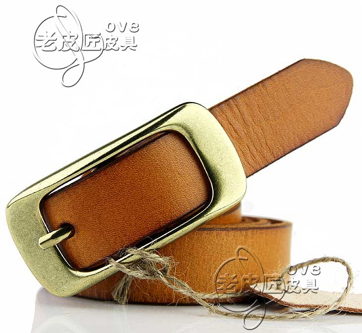 Free shipping All-match genuine leather female strap classic women's strap genuine leather 2.3cm women's belt