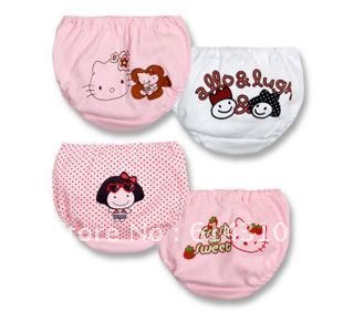 Free shipping Allo & lugh 100% cotton bread pants child panties female briefs 110 - 160