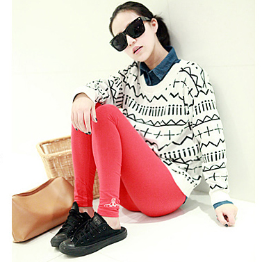 free shipping and hot sale Color block decoration color block sweater female casual loose pullover sweater