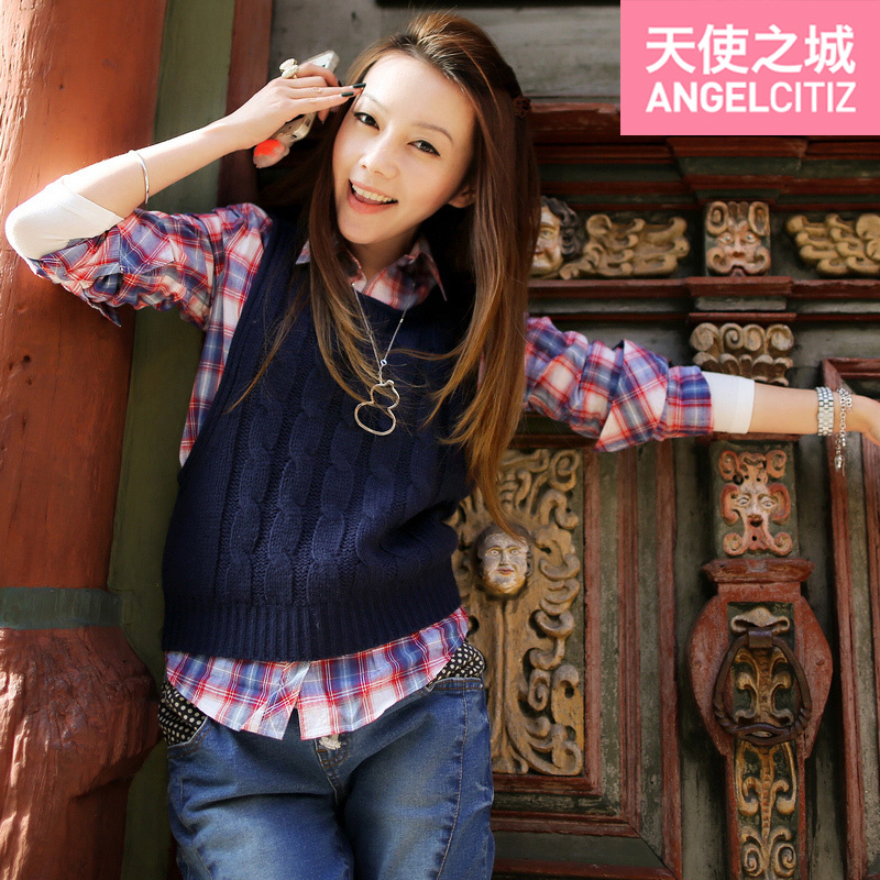 free shipping ANGELCITIZ 2012 new arrival fashion autumn and winter vest yarn vest Women yh1381