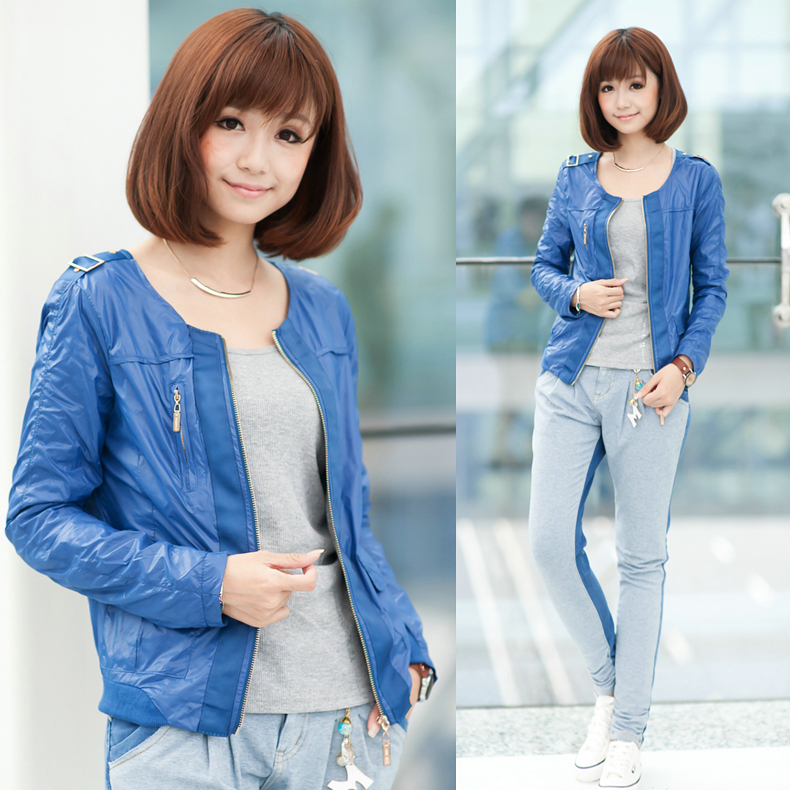 Free Shipping autumn 2012 handsome jacket zipper epaulet decoration cardigan short jacket female SX327WT