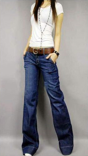 Free shipping , Autumn And Spring Women 's Casual Boot Cut Elegant Slim Star Style Jeans , Pants W35