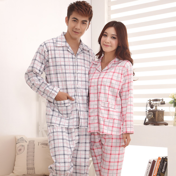 Free shipping  Autumn and winter brief noble lovers sleepwear male Women long-sleeve 100% cotton plus size plus size lounge set