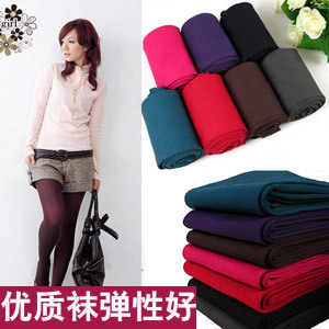 Free shipping Autumn and winter candy color  velvet pantyhose thick stockings elastic legging socks