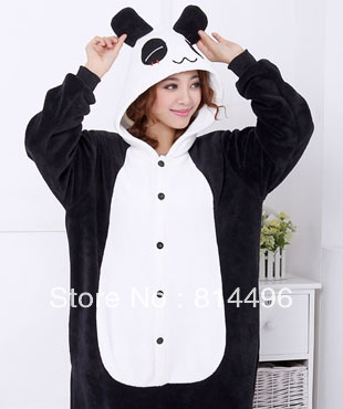 Free shipping  Autumn and winter coral fleece cartoon animal one piece lovers sleepwear lounge warm pajamas