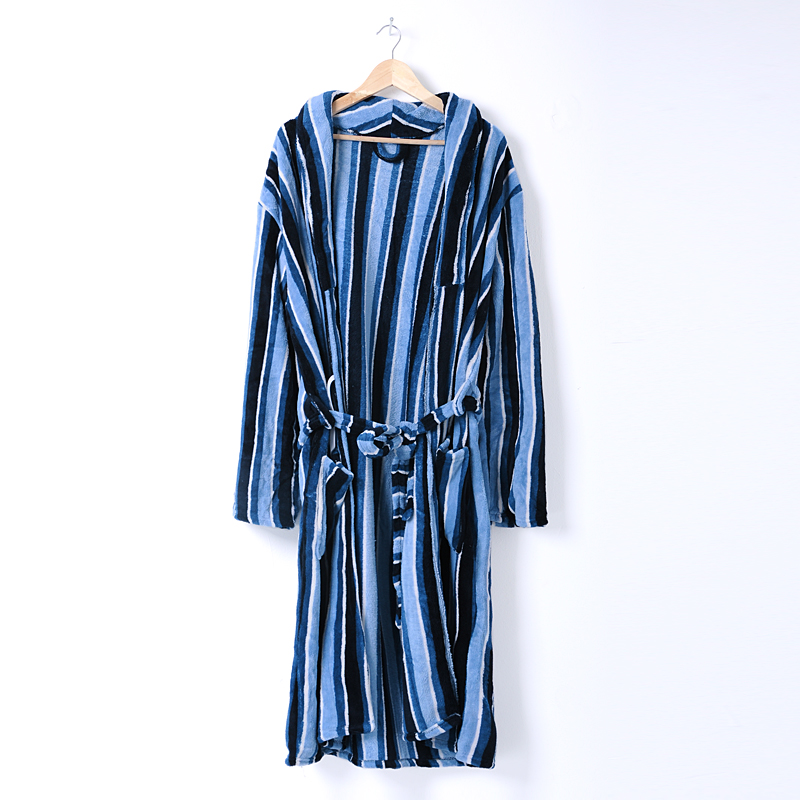 Free Shipping Autumn and winter coral fleece robe bathrobe lengthen thickening robe lovers plus size 5415