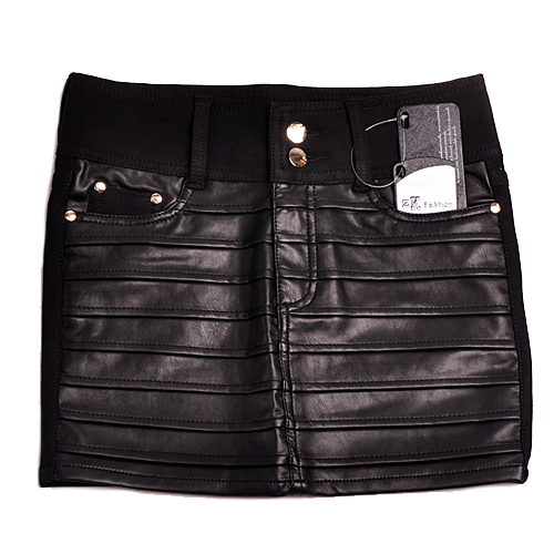 Free Shipping Autumn and winter fashion PU skirt slim leather skirt fashion leather short skirt all-match black slim hip skirt