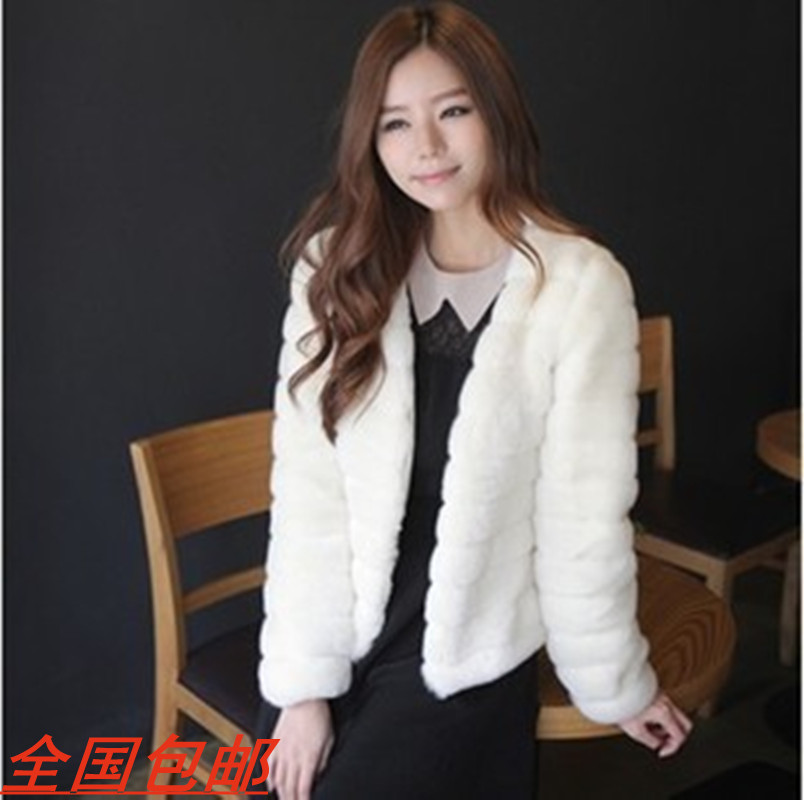 Free shipping Autumn and winter fur coat outerwear short design female