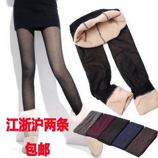 free shipping Autumn and winter light meat legging thickening napping legging female thermal plus velvet stockings