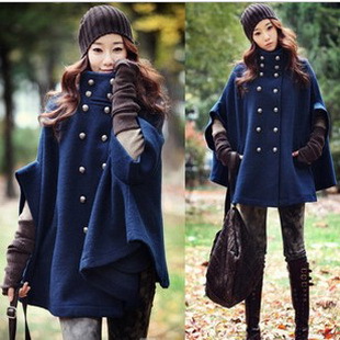 Free shipping Autumn and winter maternity clothing plus size mm double breasted wool woolen cloak overcoat outerwear cape female