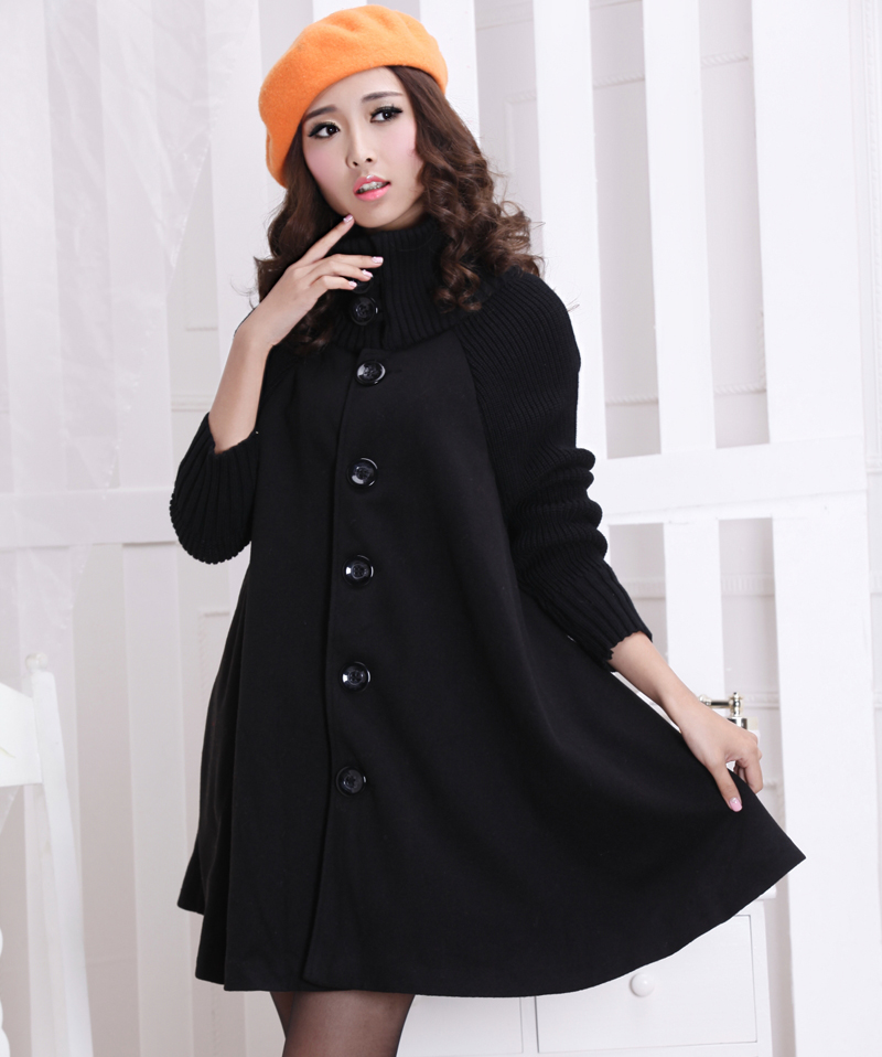 Free shipping! Autumn and winter new arrival plus size trench long design women's overcoat