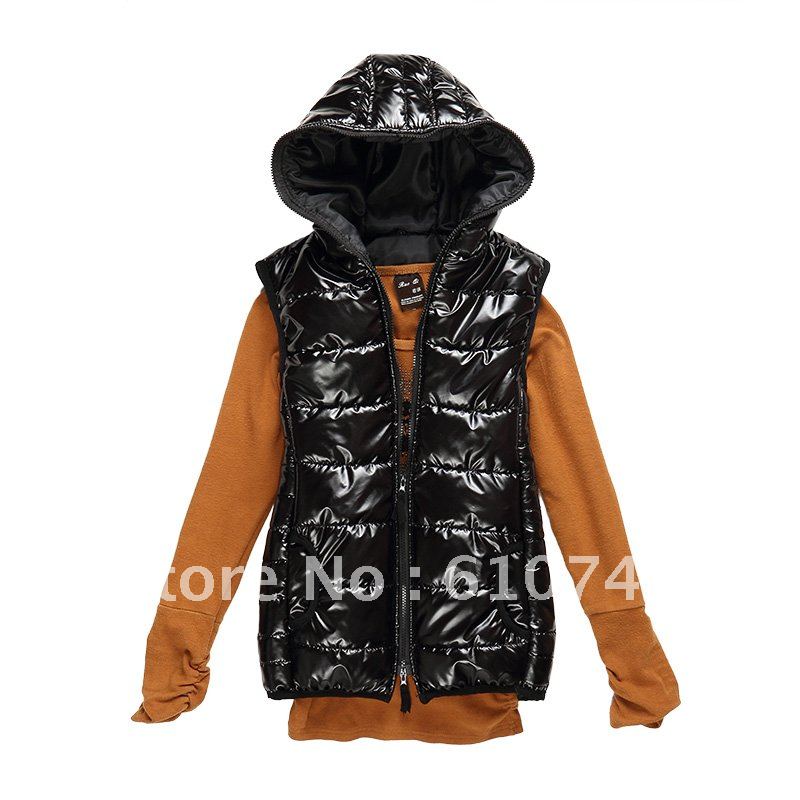 Free Shipping Autumn and Winter New Fashion korean Hooded Vest Down Cotton Waistcoat