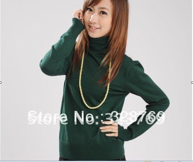 free shipping autumn and winter new green colour  backing sweater