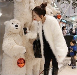 Free shipping + Autumn and winter Princess faux fur plush coat clothing