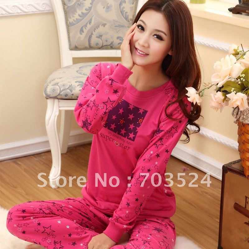 free shipping Autumn and winter sleepwear female 100% cotton long-sleeve at home with a hood casual derlook