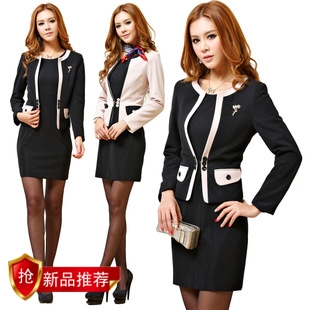 Free shipping Autumn and winter slim professional set ol work wear women's skirt one-piece dress set work wear