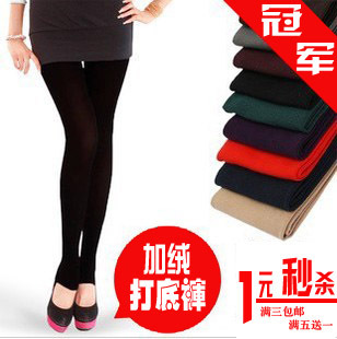 free shipping Autumn and winter thermal brushed legging ankle length trousers pants step stockings warm pants