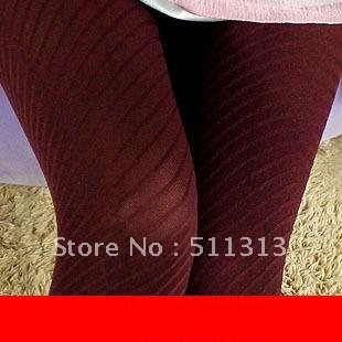 FREE SHIPPING Autumn and Winter velvet slanting stripe spiral stocking women pantyhose