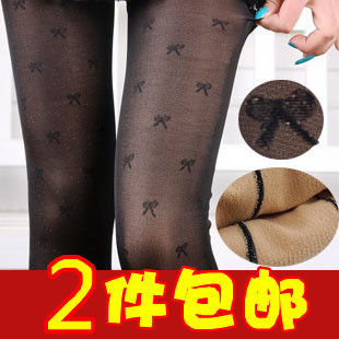 free shipping Autumn and winter warm pants meat double layer basic stockings female meat thickening seamless goatswool