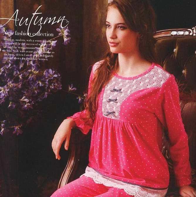 Free Shipping   autumn and winter women's coral fleece sleep set lounge z3458