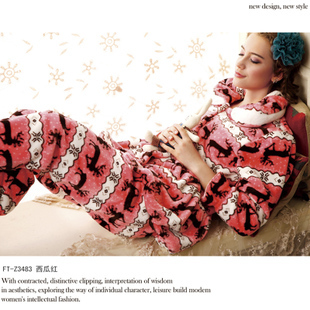 Free Shipping autumn and winter women's coral fleece sleep set lounge z3483 Sleep & Lounge