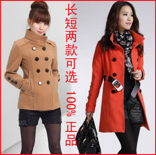 Free shipping! Autumn and winter woolen ol outerwear wool coat women